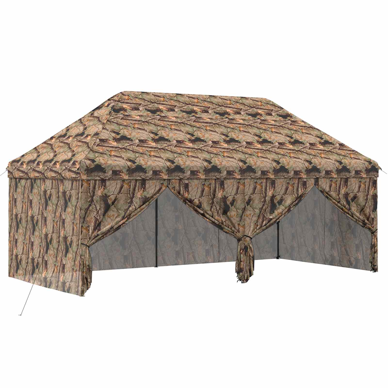Pop-up Paviljon s 4 Zidova 3 x 6 m Šumski kamuflažni