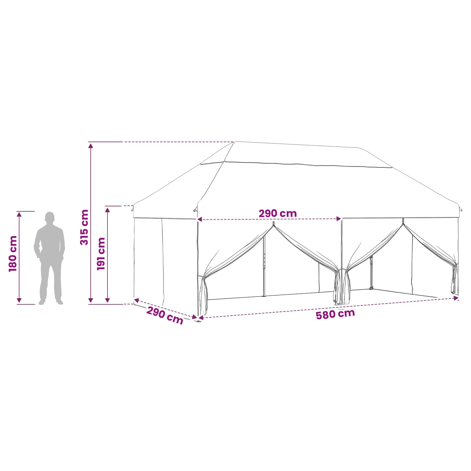 Pop-up Paviljon s 4 Zidova 3 x 6 m Šumski kamuflažni