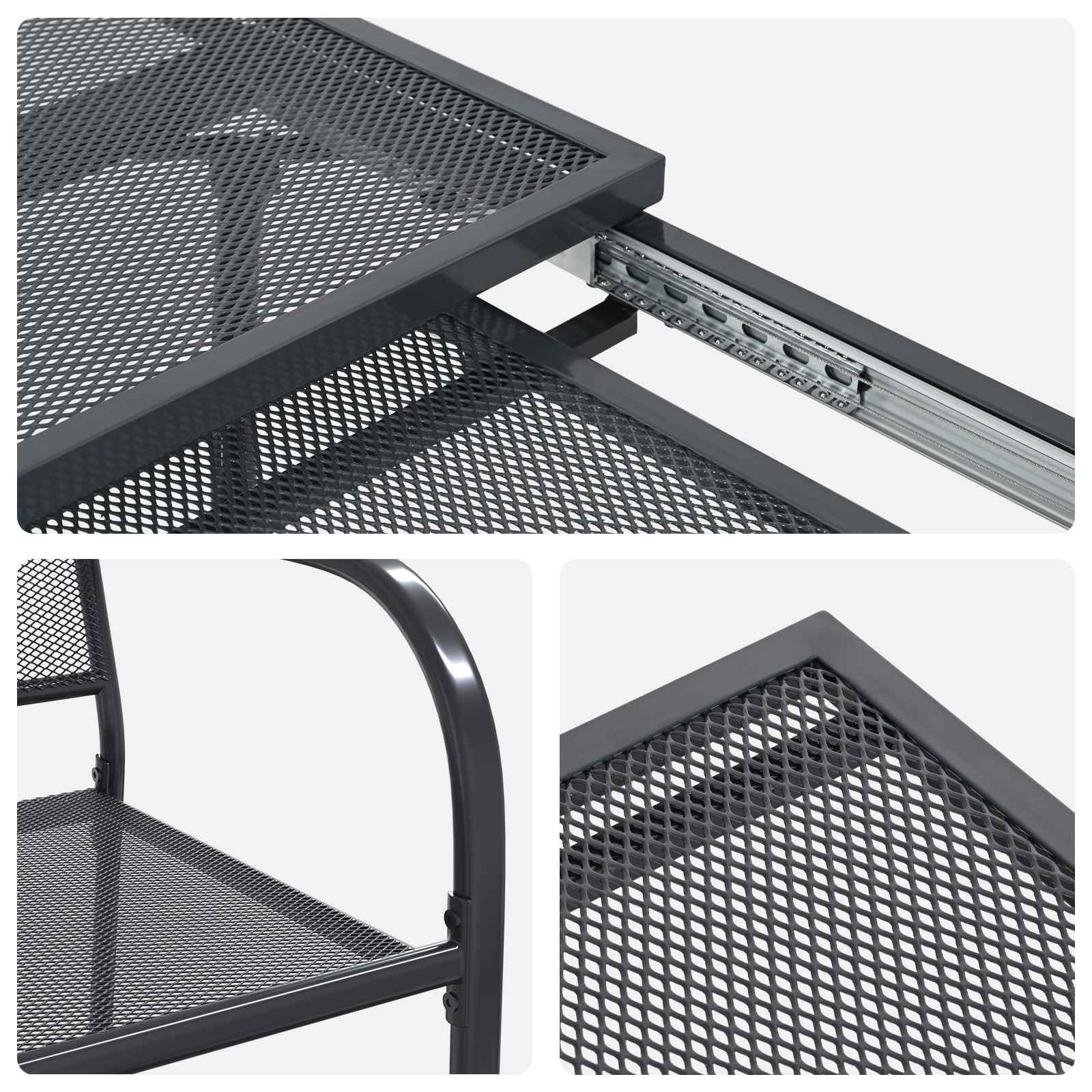 Vrtni set za objed 7 pcs Antracit 212 x 90 x 76 cm