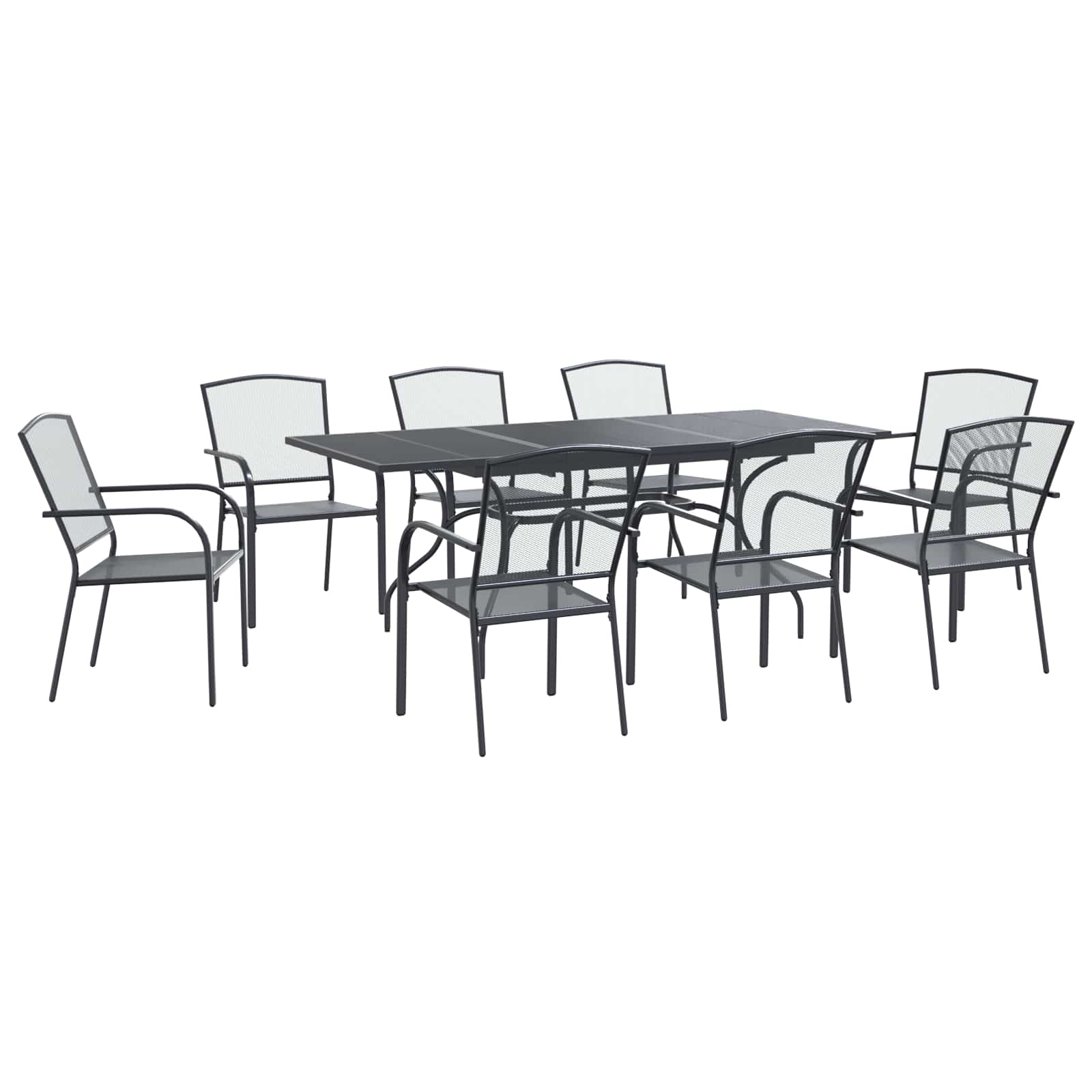 Vrtni set za objed 9 pcs Antracit 212 x 90 x 76 cm