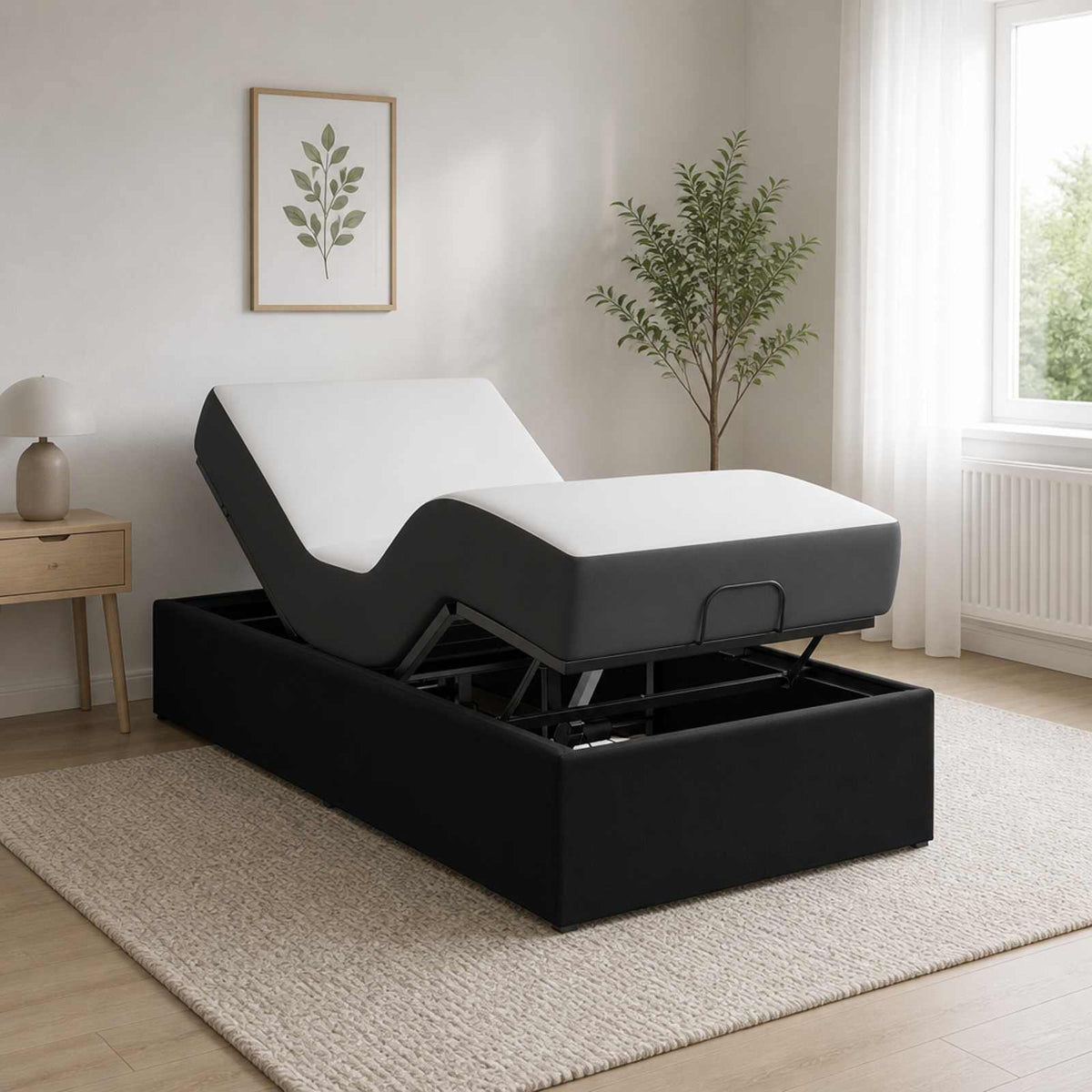 Električni podesivi okvir kreveta Crna 200 x 80 x 33,5 cm Čelik