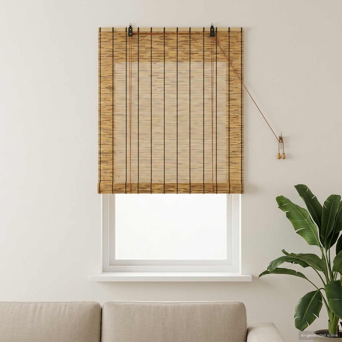 Rolo zavjesa Smeđa 60 x 160 cm Trska