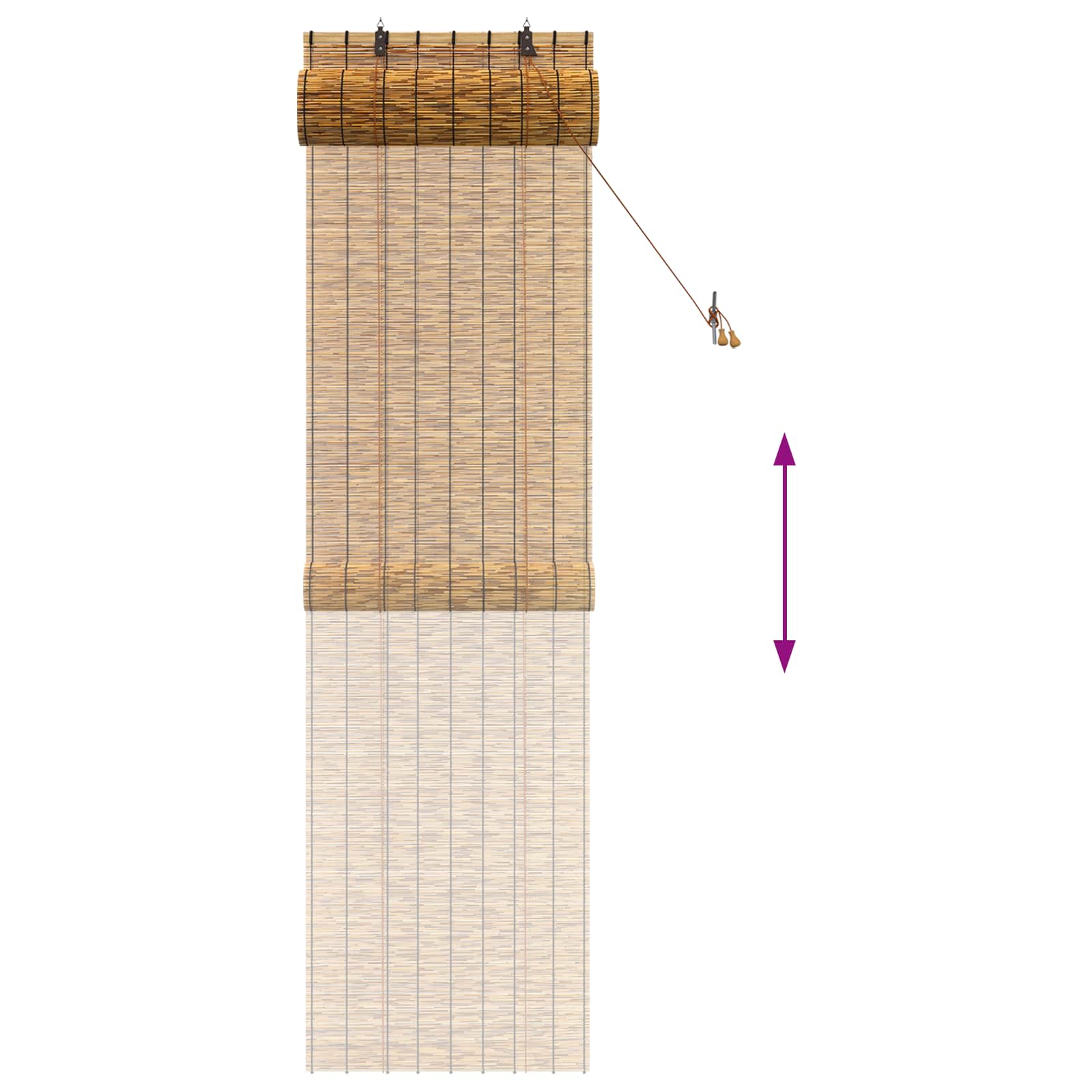 Rolo zavjesa Smeđa 60 x 220 cm Trska