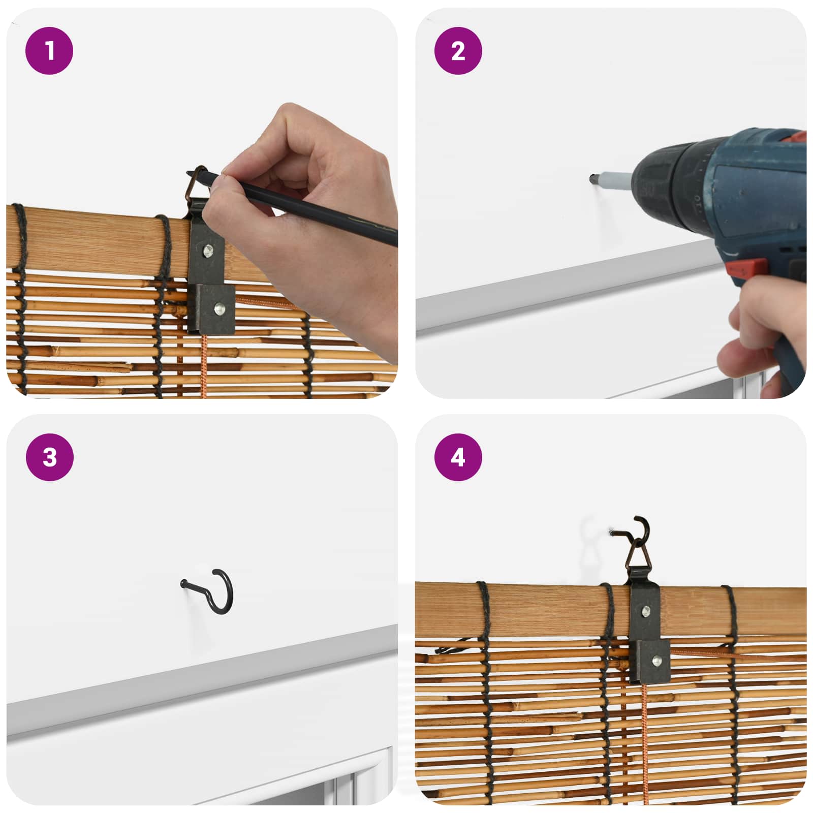 Rolo zavjesa Smeđa 100 x 220 cm Trska