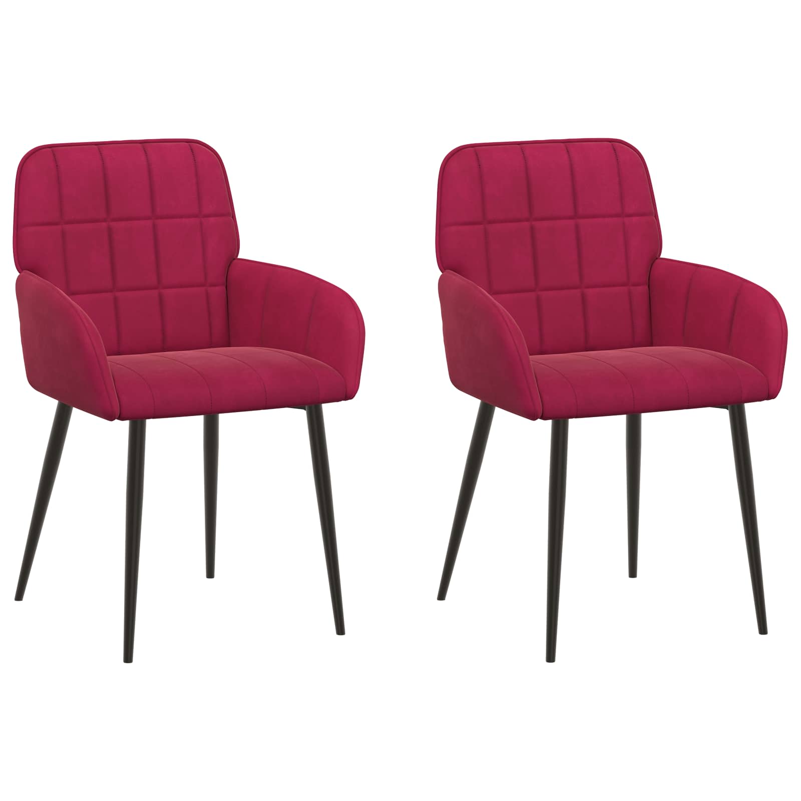 Trpezarijske stolice 2 pcs Baršun Vinska crvena 57 x 50 x 85 cm