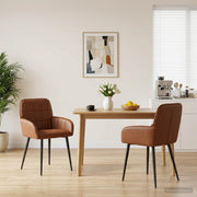 Trpezarijske stolice 2 pcs Umjetna koža Smeđa 57 x 50 x 85 cm