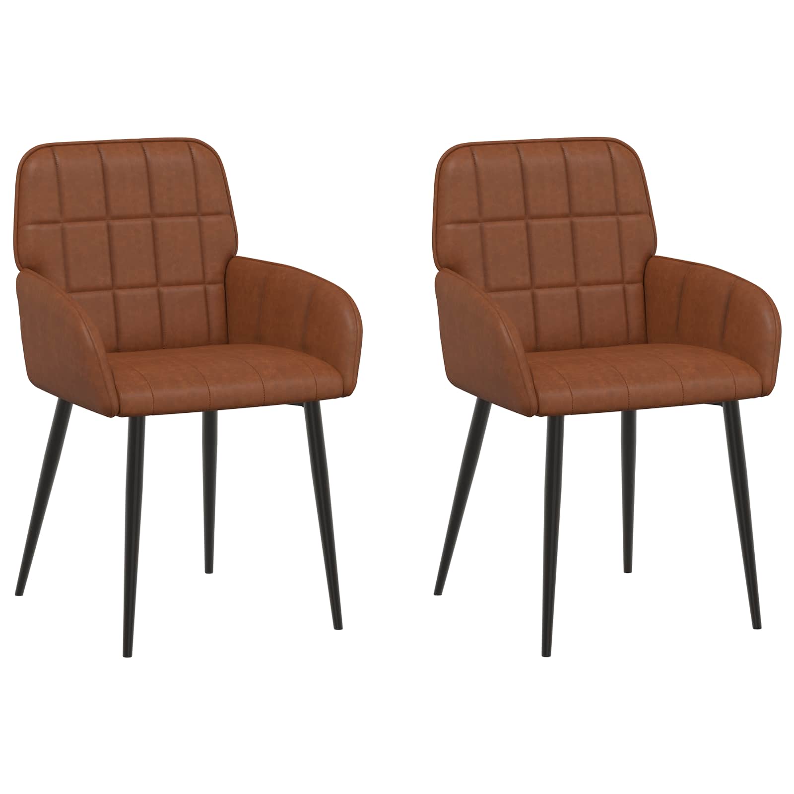 Trpezarijske stolice 2 pcs Umjetna koža Smeđa 57 x 50 x 85 cm