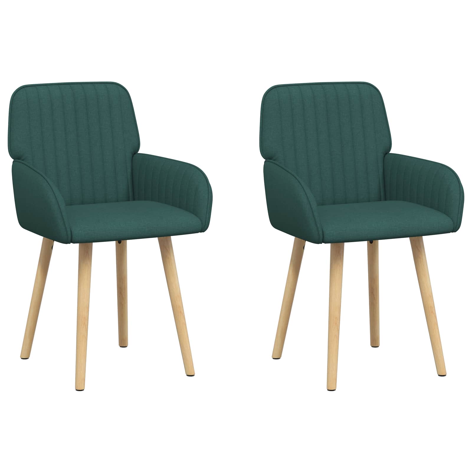 Trpezarijske stolice 2 pcs Tkanina Tamnozelena