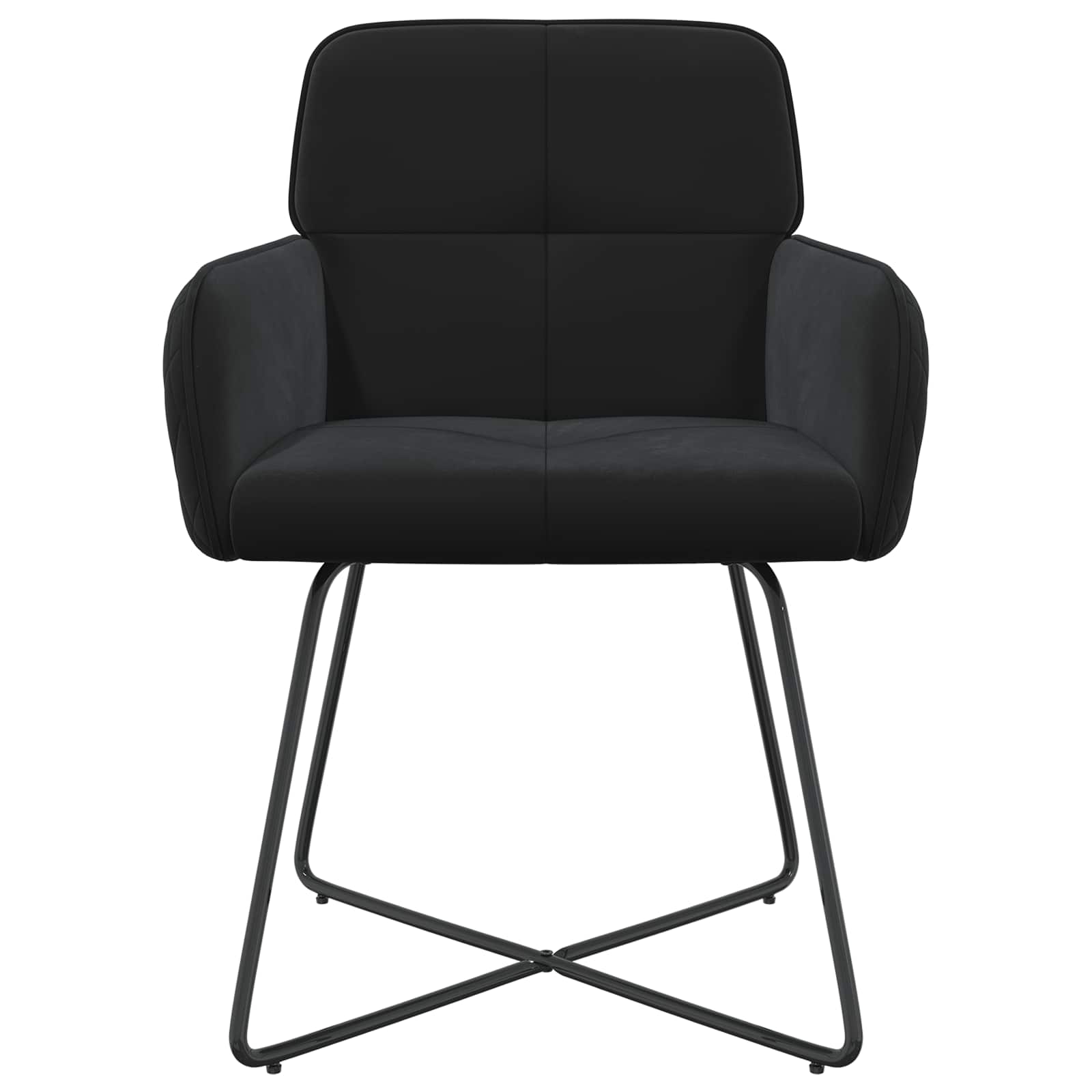 Trpezarijske stolice 2 pcs Baršun Crna 59 x 56,5 x 86 cm