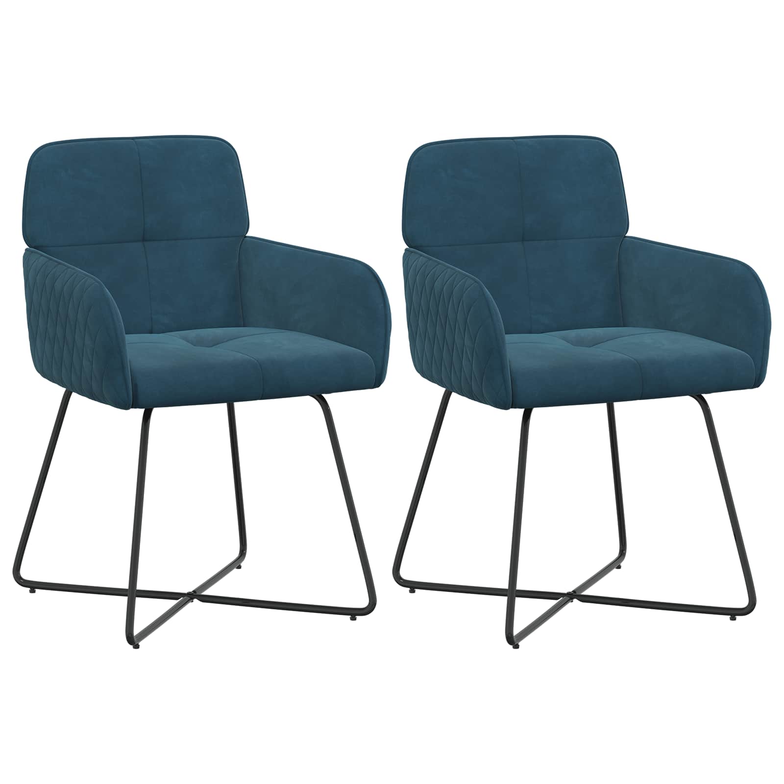 Trpezarijske stolice 2 pcs Baršun Plava 59 x 56,5 x 86 cm