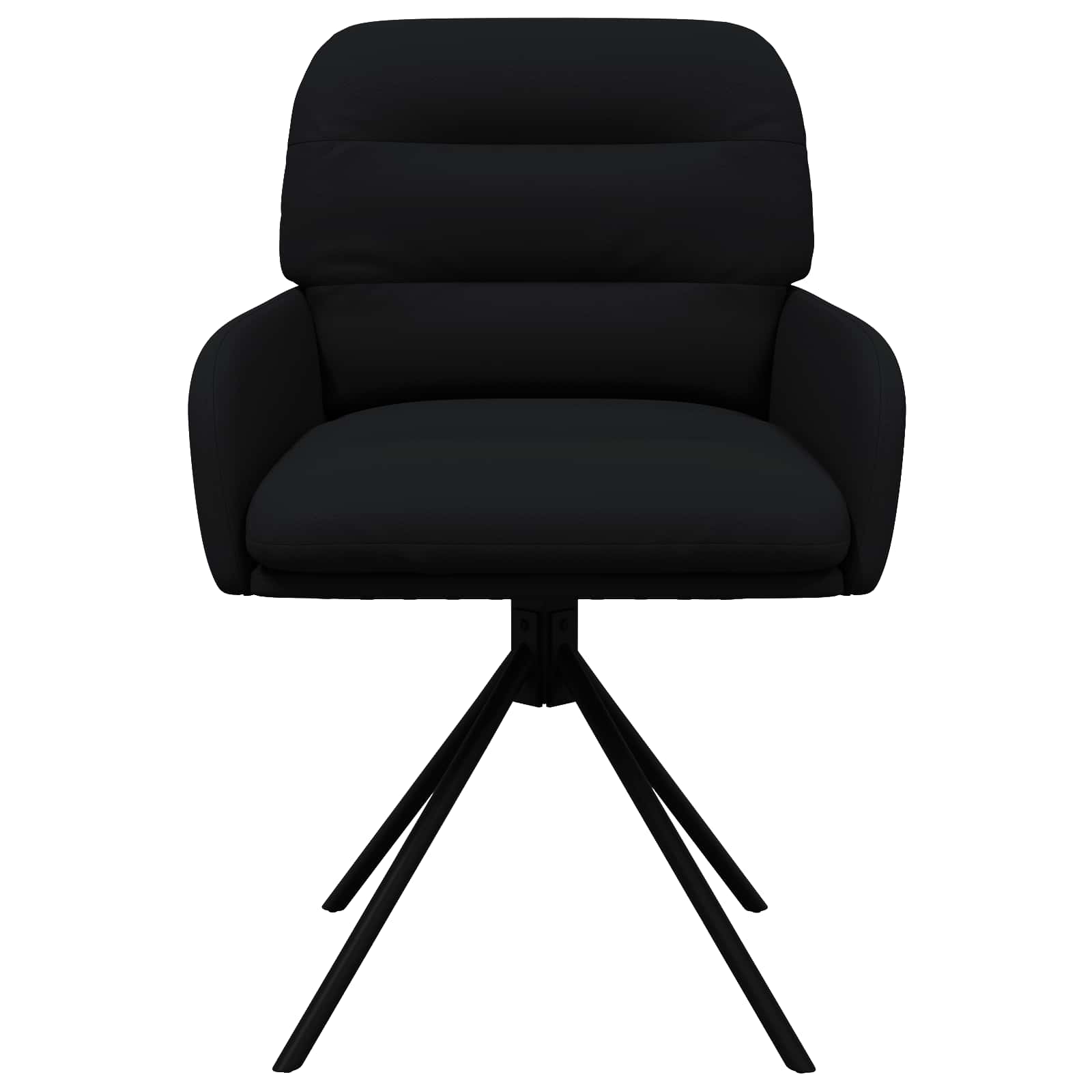 Okretne blagovaonske stolice 2 pcs Umjetna koža Crna