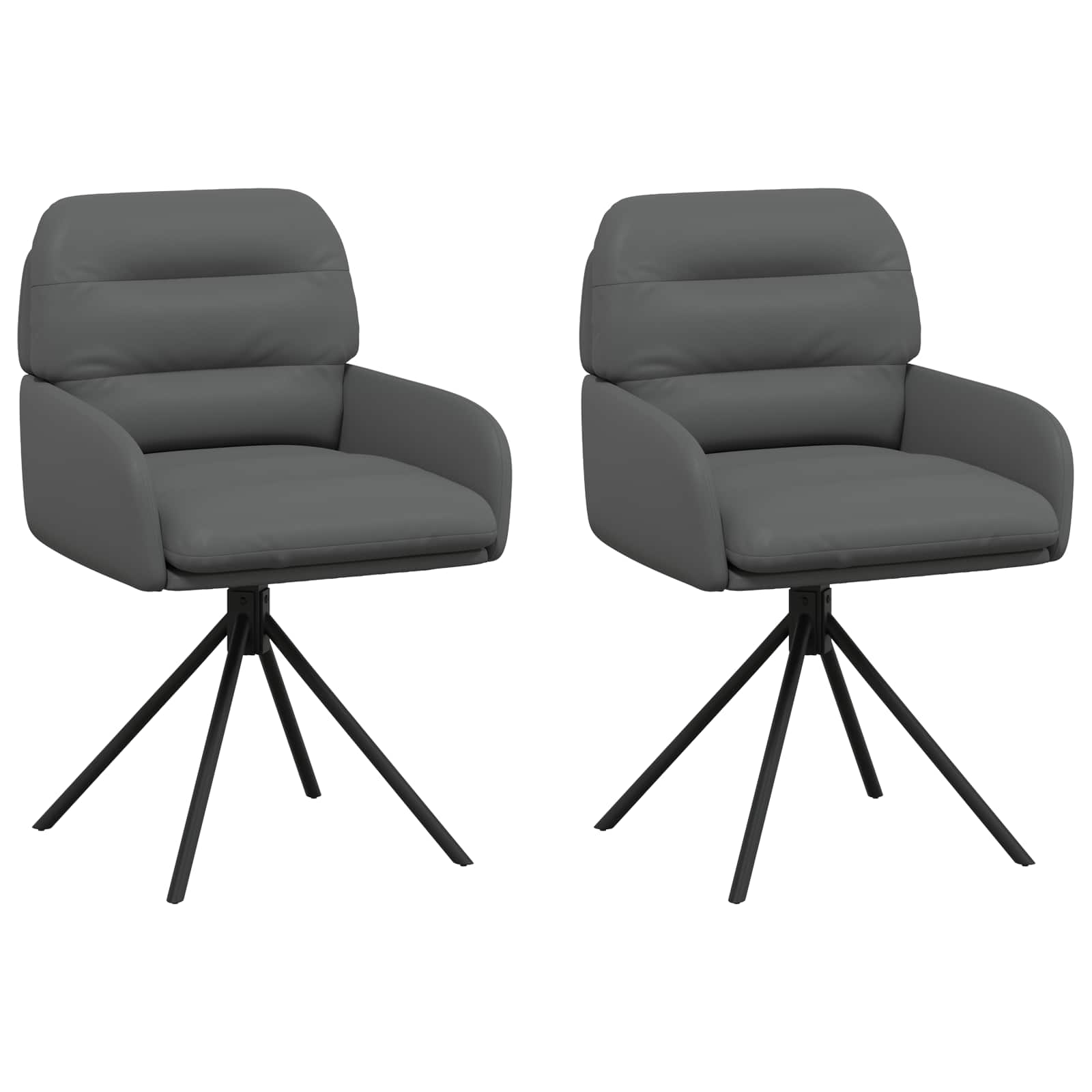 Okretne blagovaonske stolice 2 pcs Umjetna koža Siva