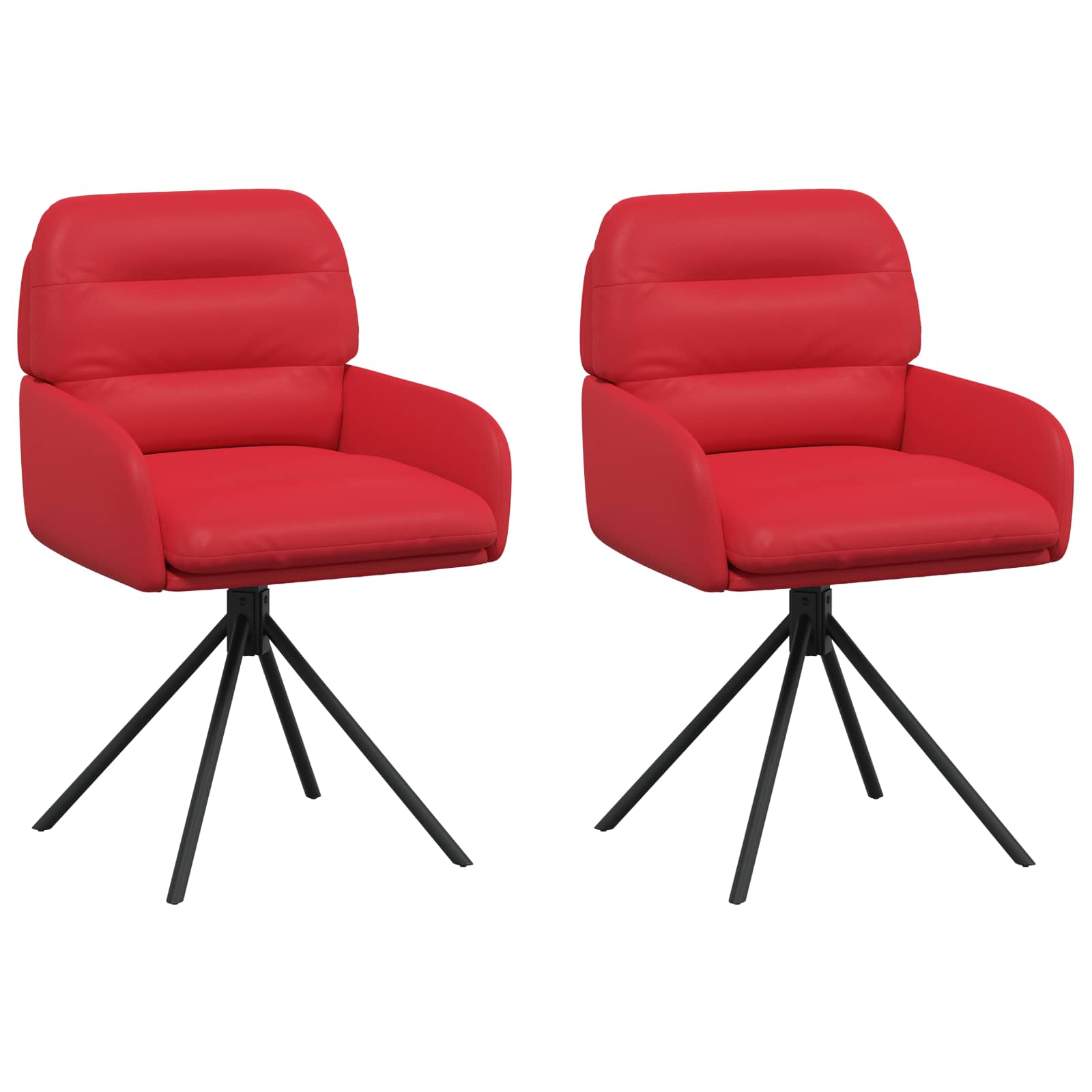 Okretne blagovaonske stolice 2 pcs Umjetna koža Crvena