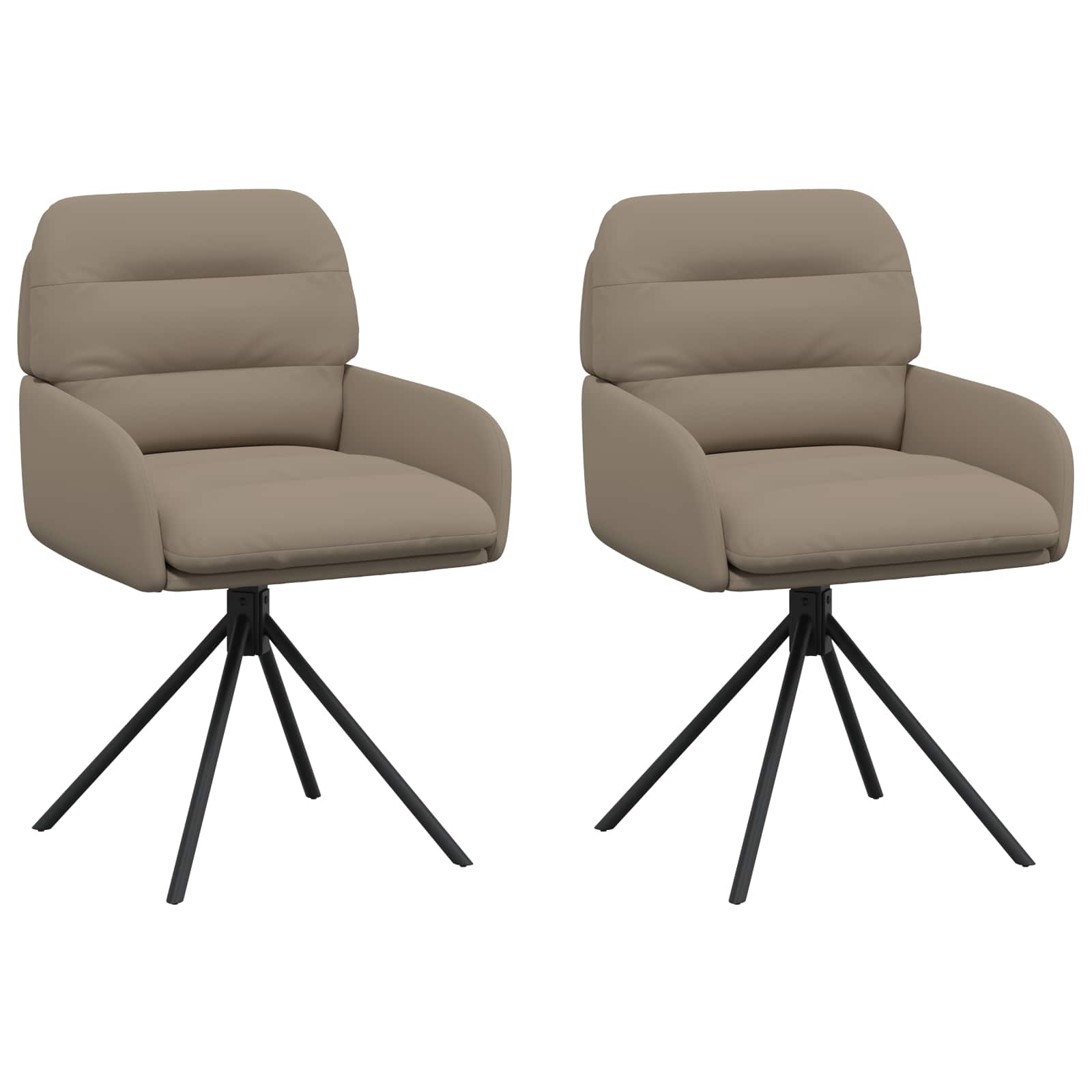 Okretne blagovaonske stolice 2 pcs Umjetna koža Boja cappuccina