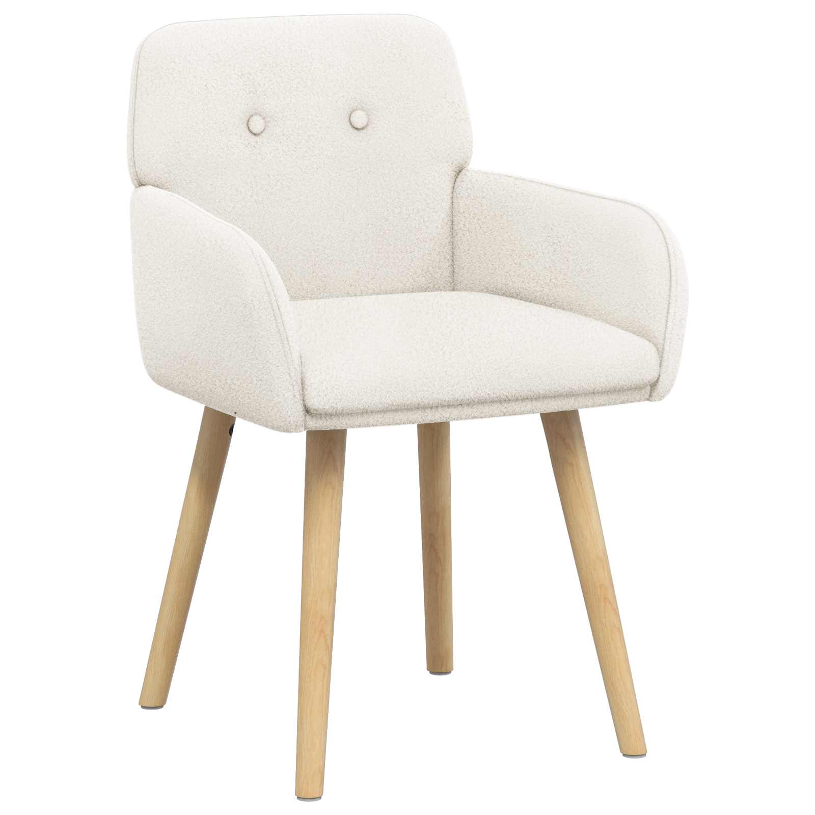 Trpezarijske stolice 2 pcs Bouclé Krem 59 x 57 x 85 cm