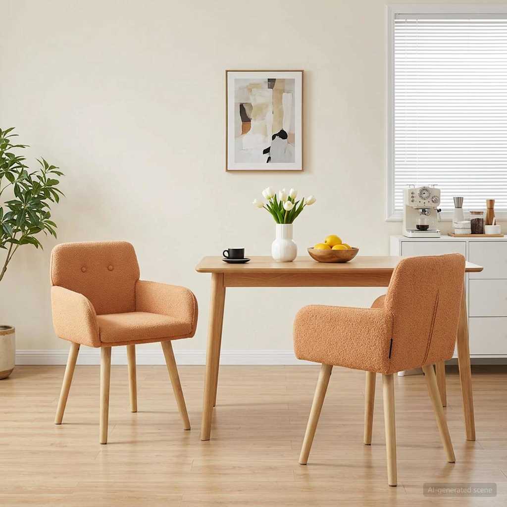 Trpezarijske stolice 2 pcs Bouclé Bež 59 x 57 x 85 cm