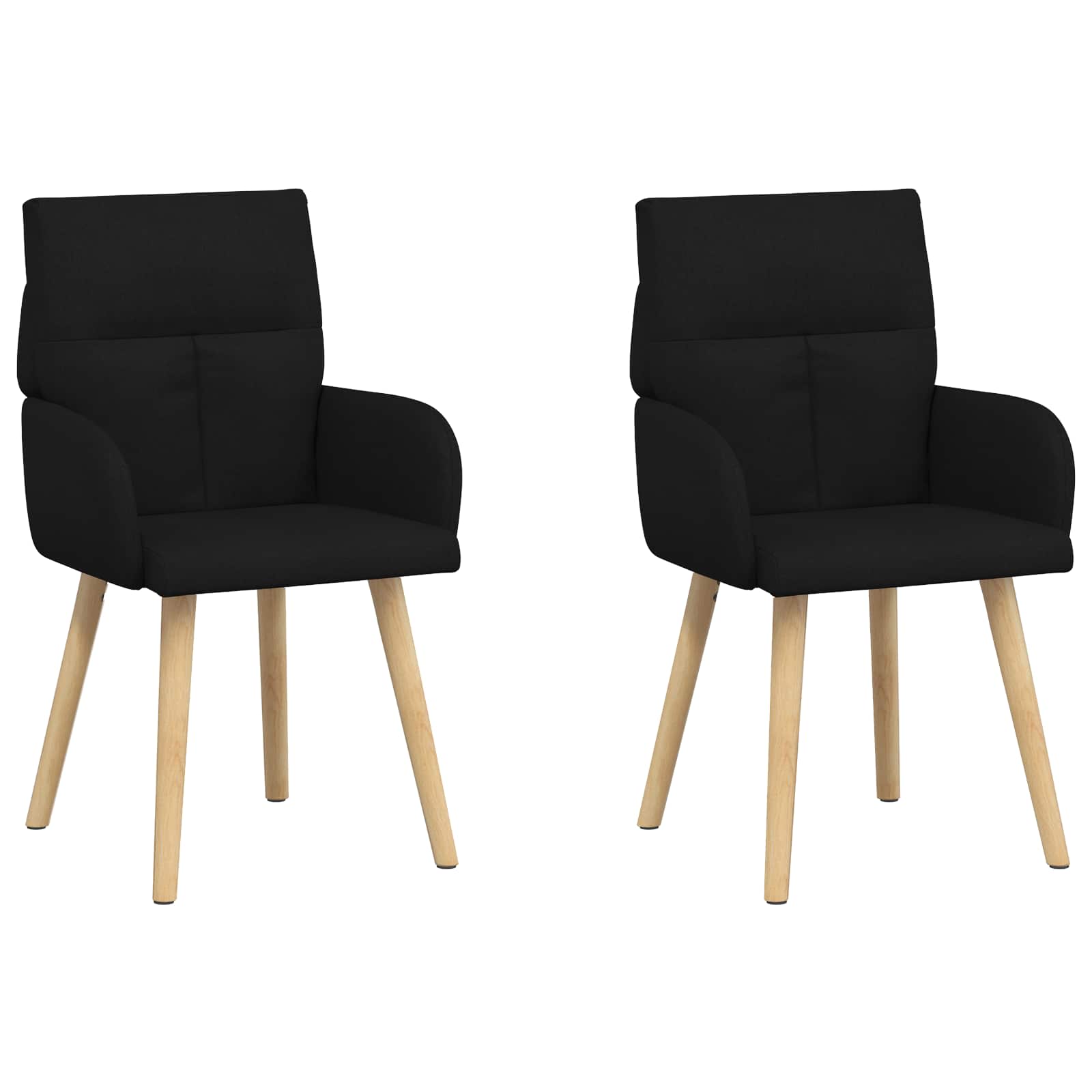 Trpezarijske stolice 2 pcs Tkanina Crna 60 x 56 x 96 cm