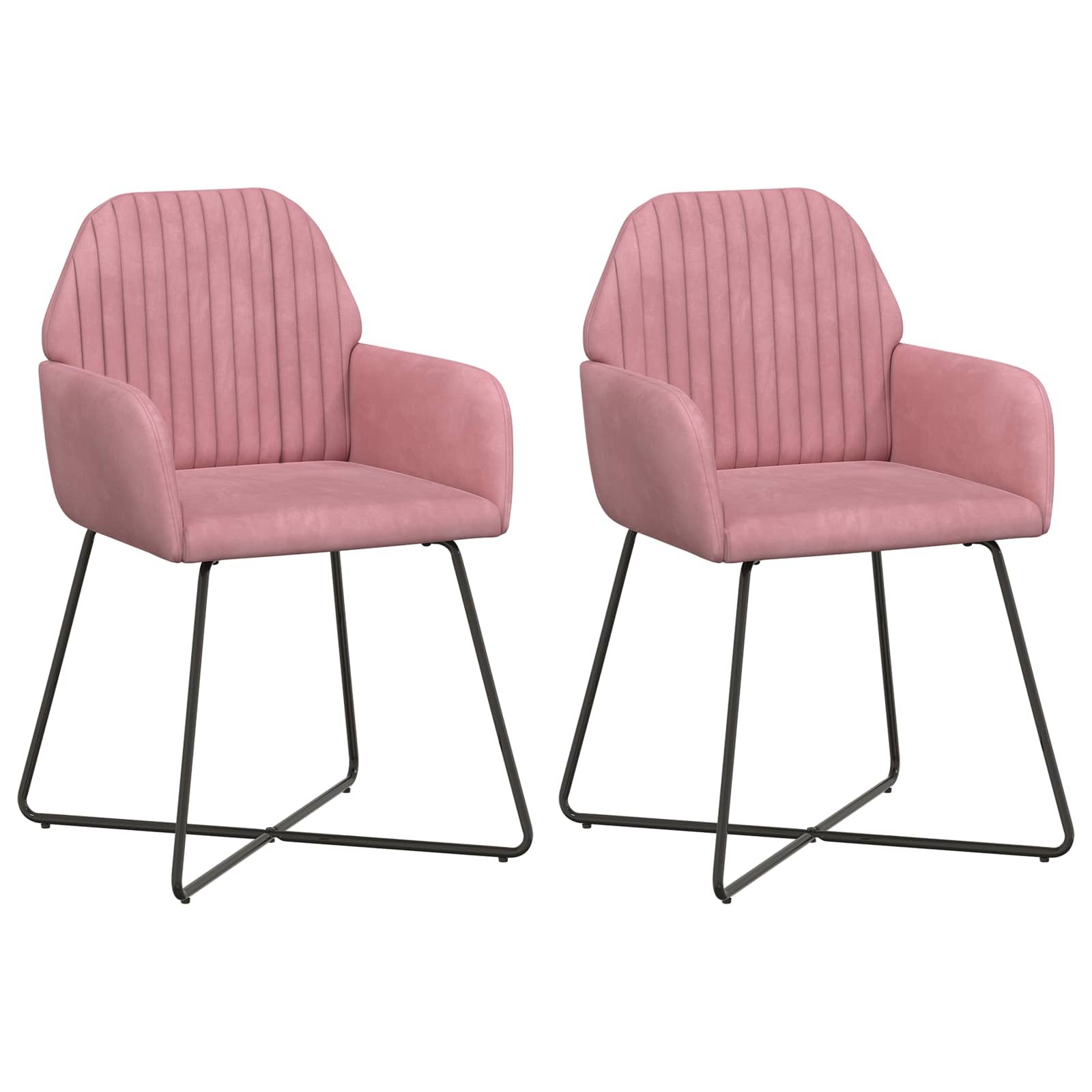 Trpezarijske stolice 2 pcs Baršun Ružičasta 55 x 50 x 84 cm