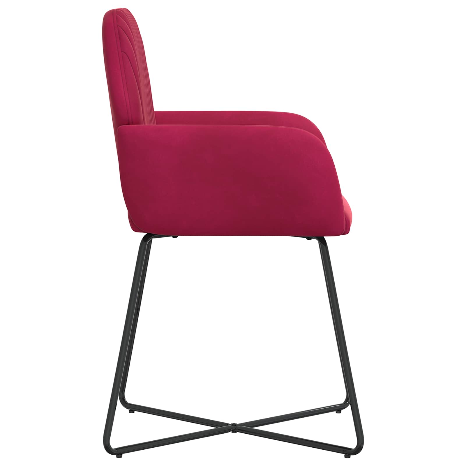Trpezarijske stolice 2 pcs Baršun Vinska crvena 55 x 50 x 84 cm