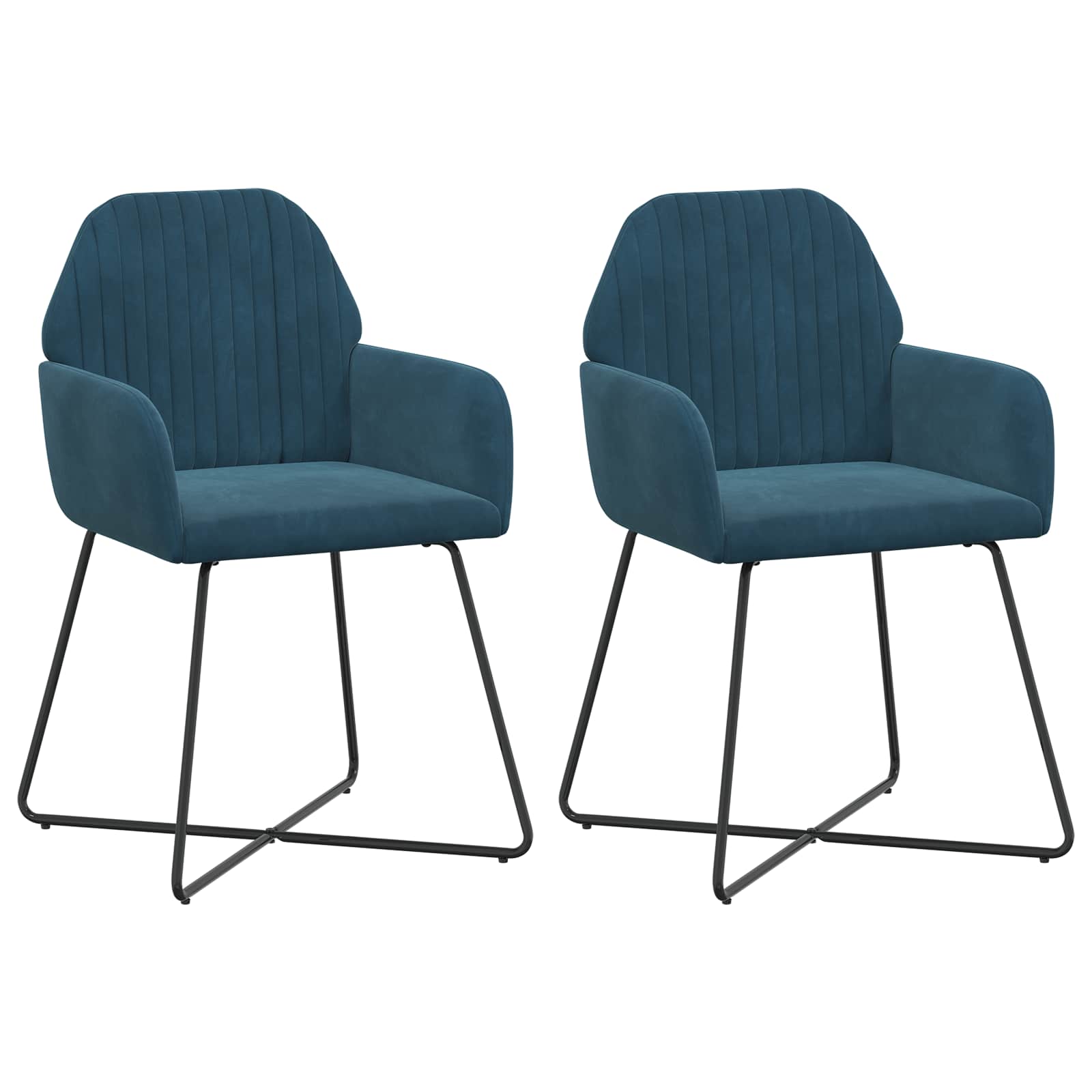 Trpezarijske stolice 2 pcs Baršun Plava 55 x 50 x 84 cm