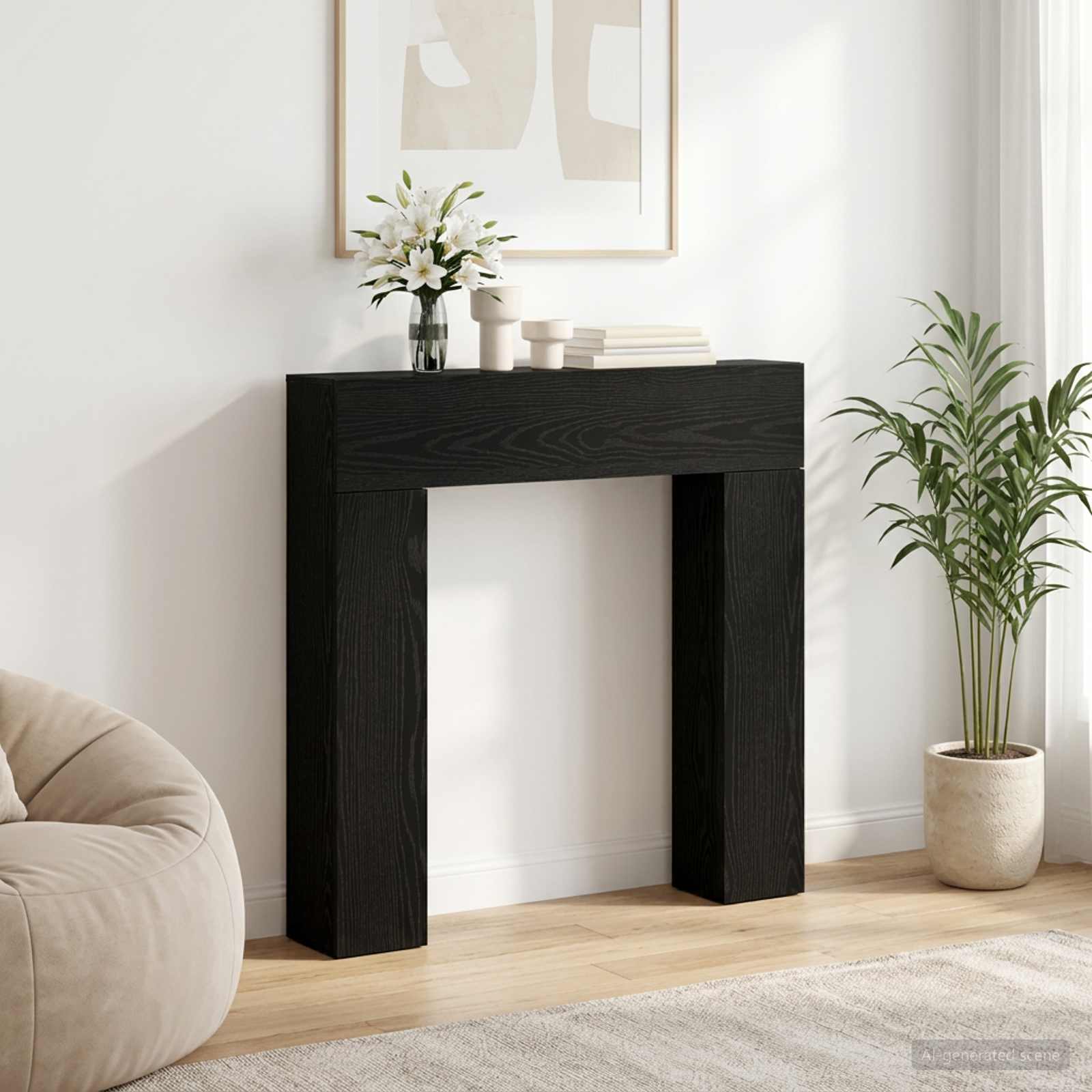Okvir za kamin Crni hrast 102 x 18 x 100,5 cm Konstruirano drvo