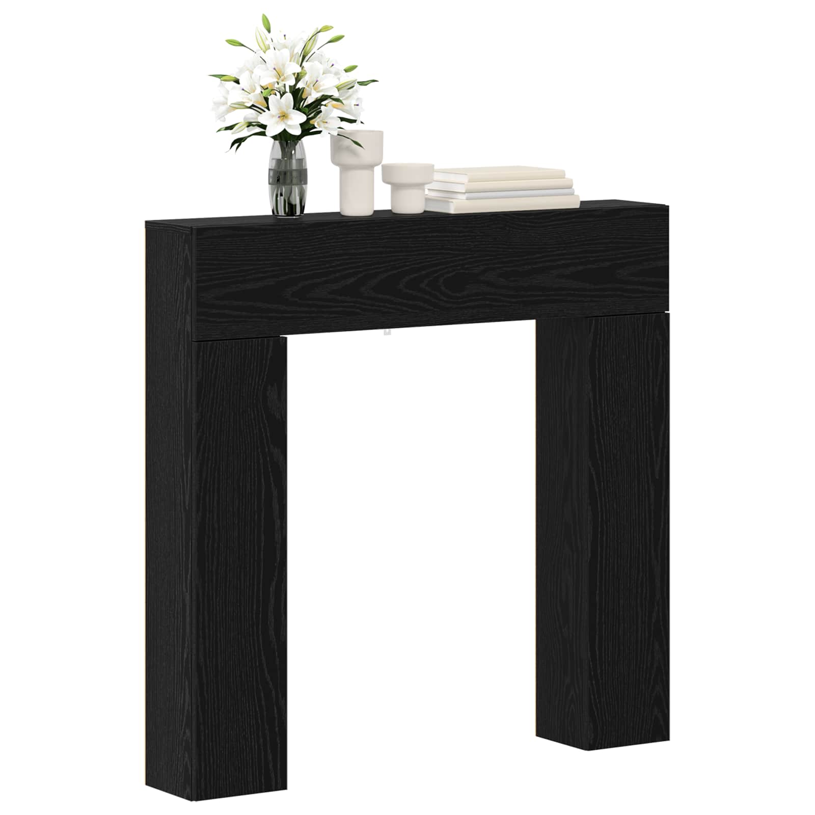 Okvir za kamin Crni hrast 102 x 18 x 100,5 cm Konstruirano drvo