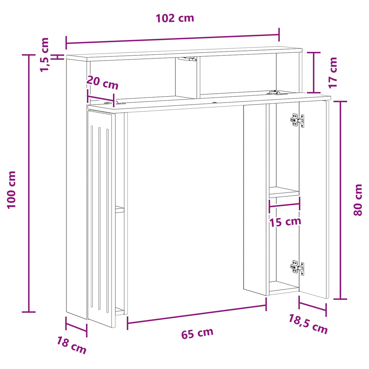 Okvir za kamin Dimljeni hrast 102 x 18 x 100,5 cm