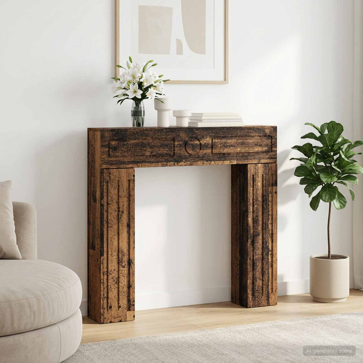 Okvir za kamin Staro drvo 102 x 18 x 100,5 cm Konstruirano drvo