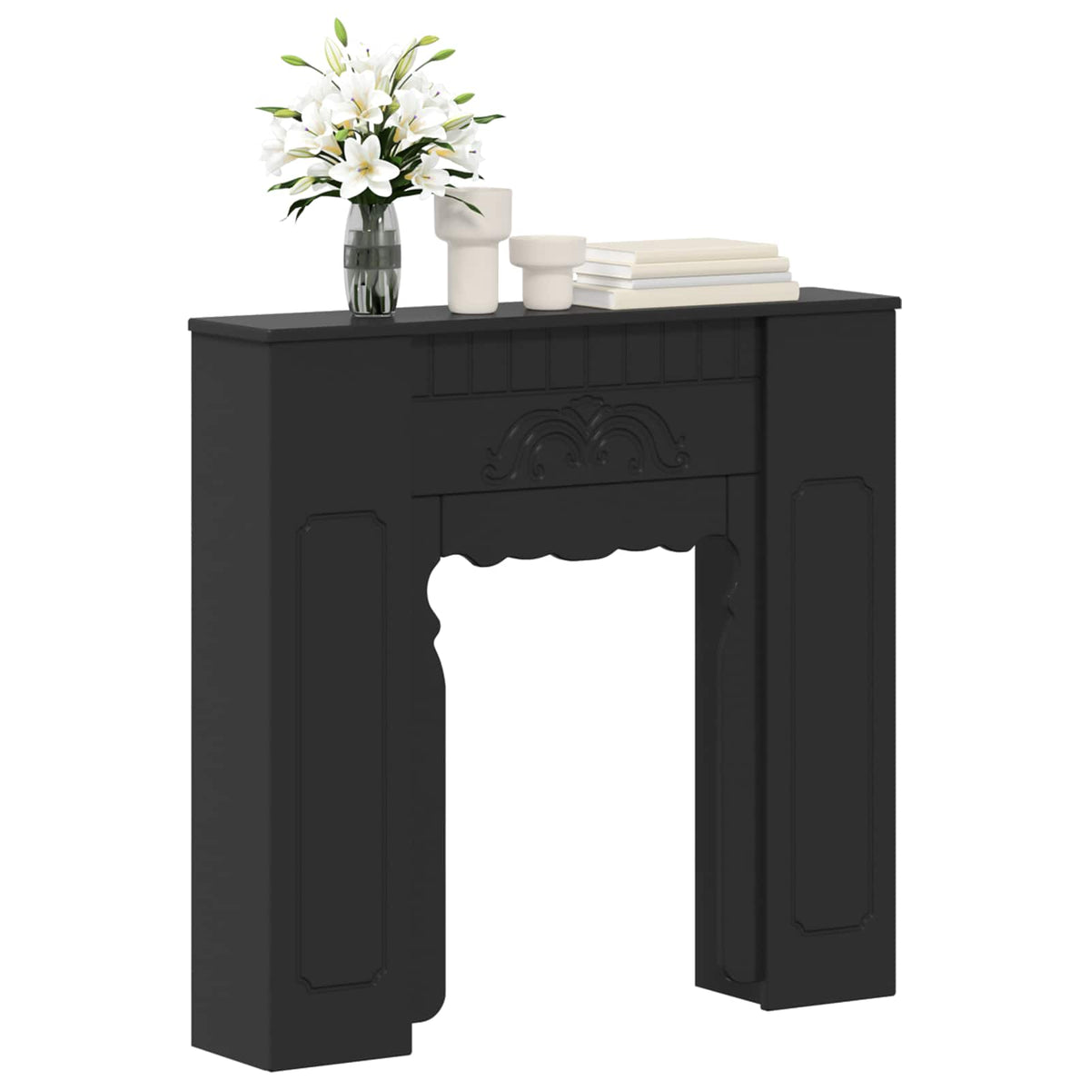 Okvir za kamin Crna 93 x 20 x 89 cm Konstruirano drvo