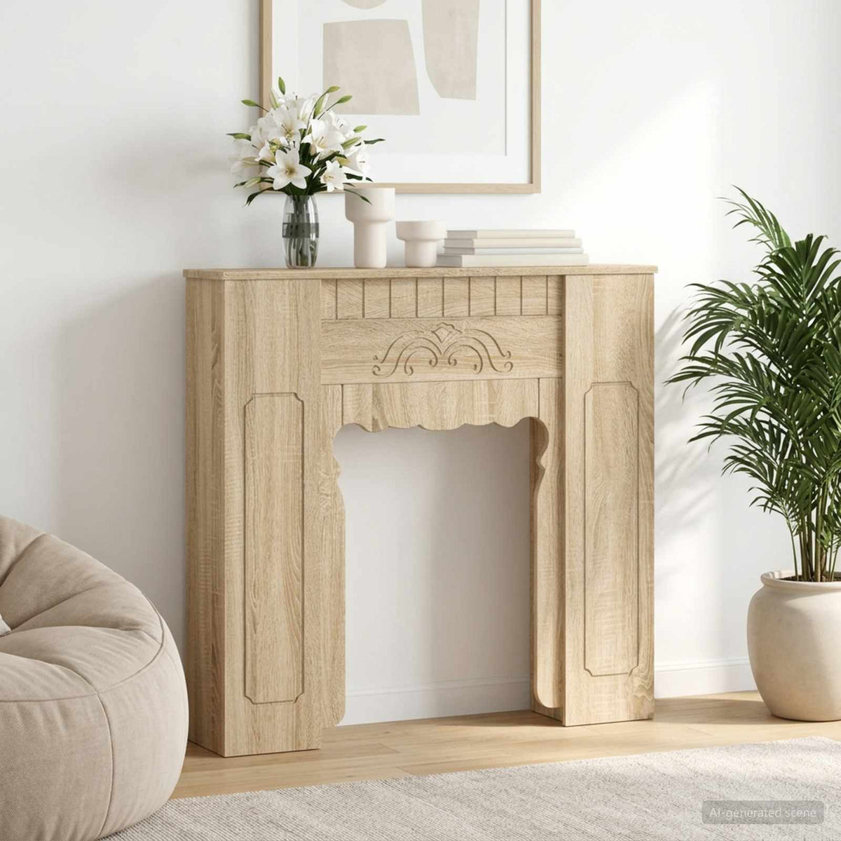 Okvir za kamin Hrast sonoma 93 x 20 x 89 cm Konstruirano drvo