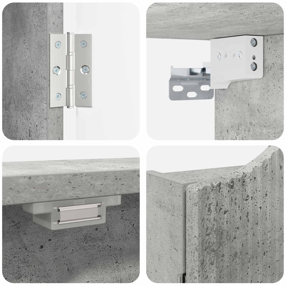 Kabinet za mete Betonska siva 56 x 12 x 63 cm Konstruirano drvo