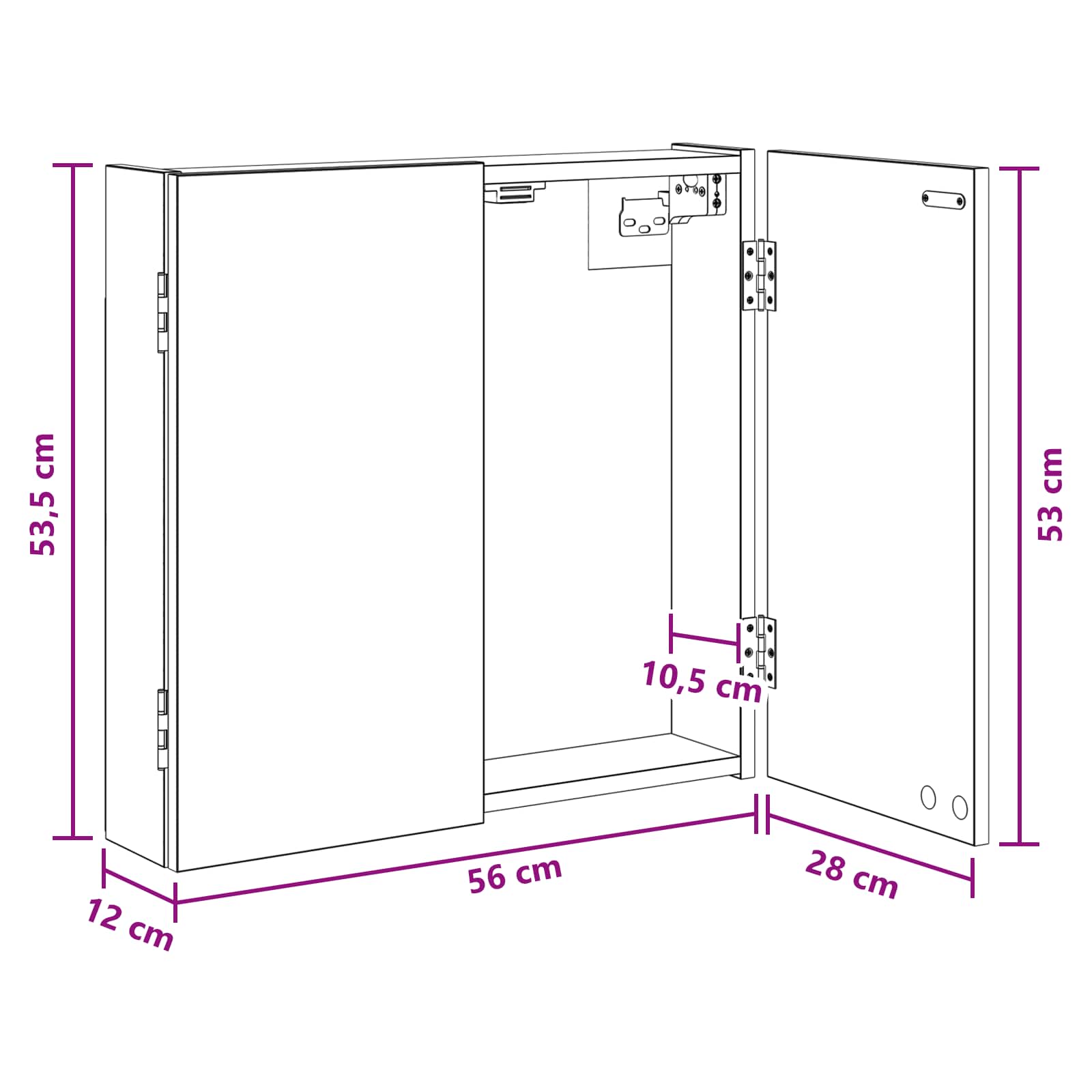 Kabinet za mete Betonska siva 56 x 12 x 53,5 cm