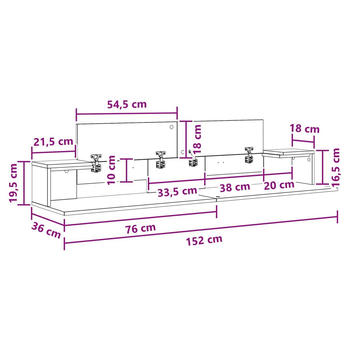 Studio radni stol Staro drvo 152 x 36 x 19,5 cm