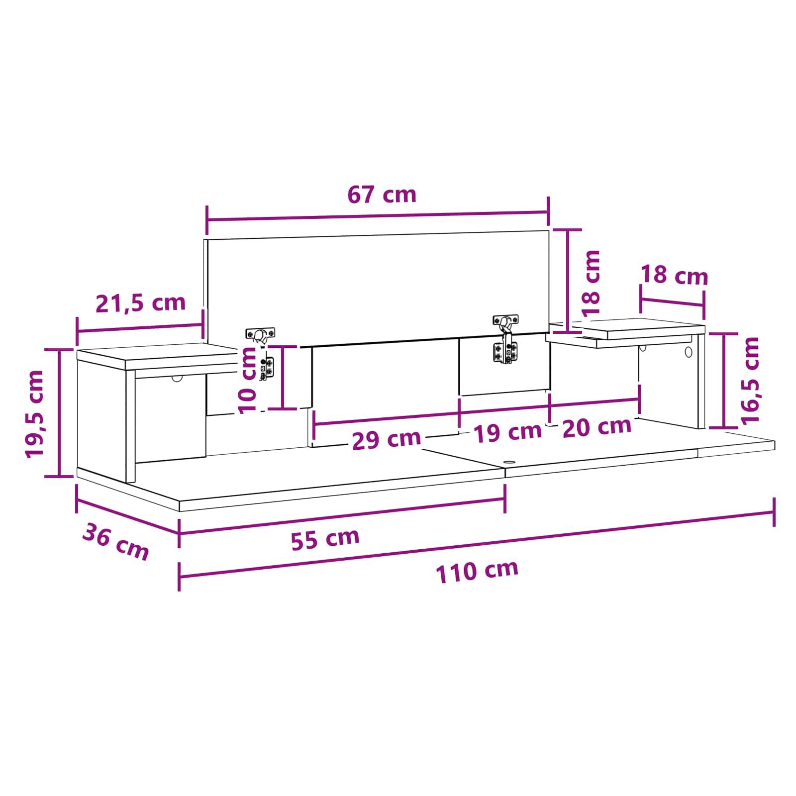 Studio radni stol Staro drvo 110 x 36 x 19,5 cm