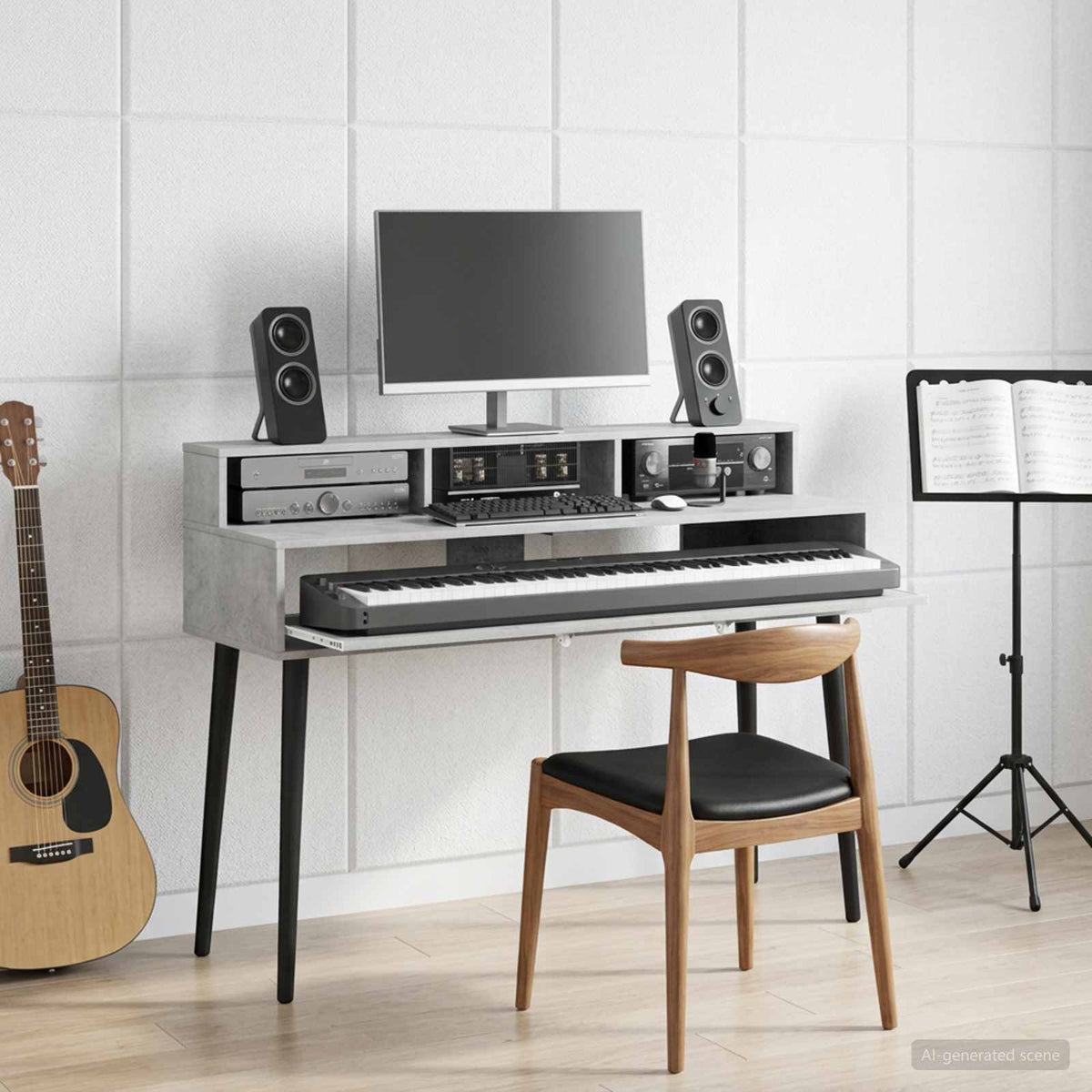 Studio radni stol Betonska siva 152 x 42,5 x 36 cm