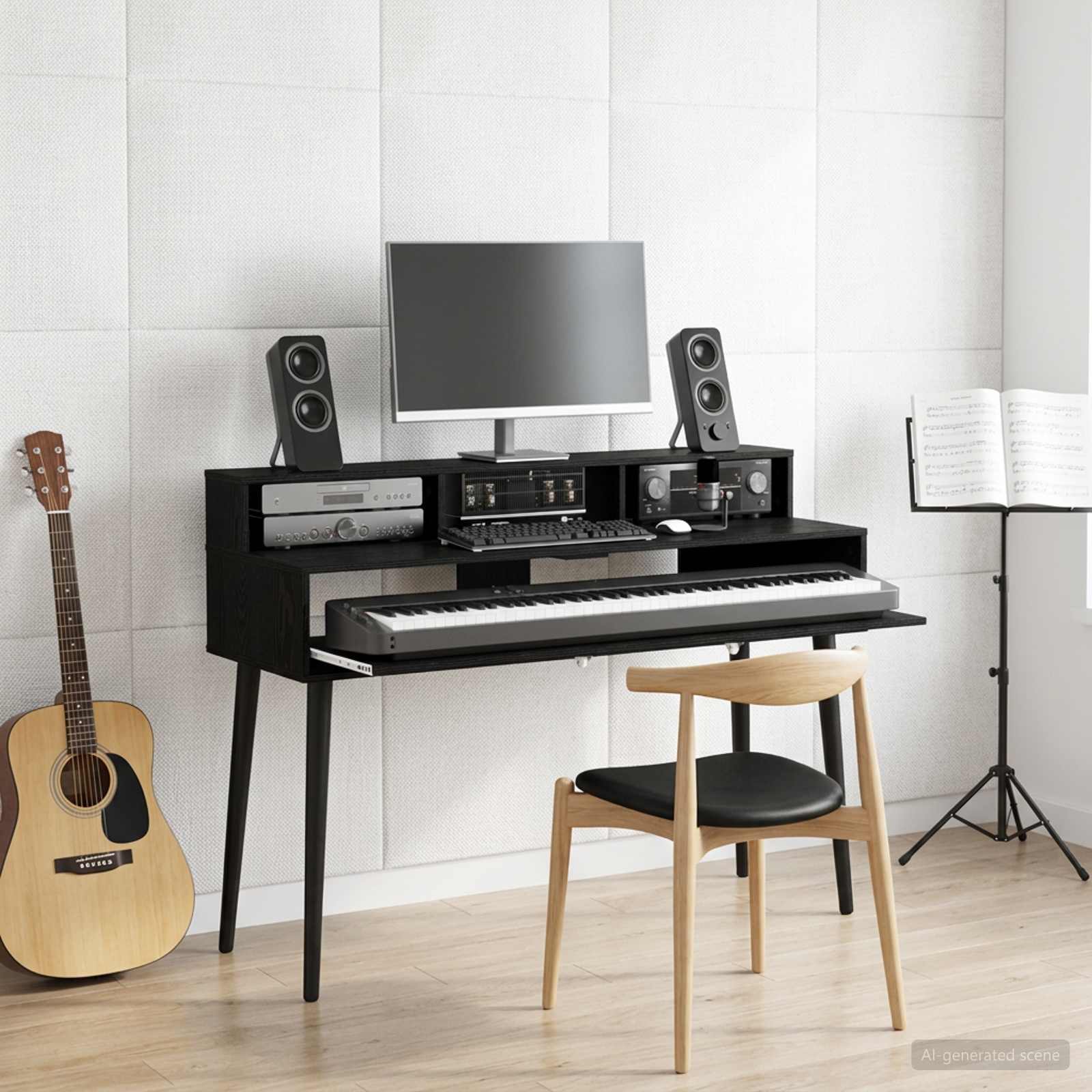 Studio radni stol Crni hrast 130 x 42,5 x 36 cm