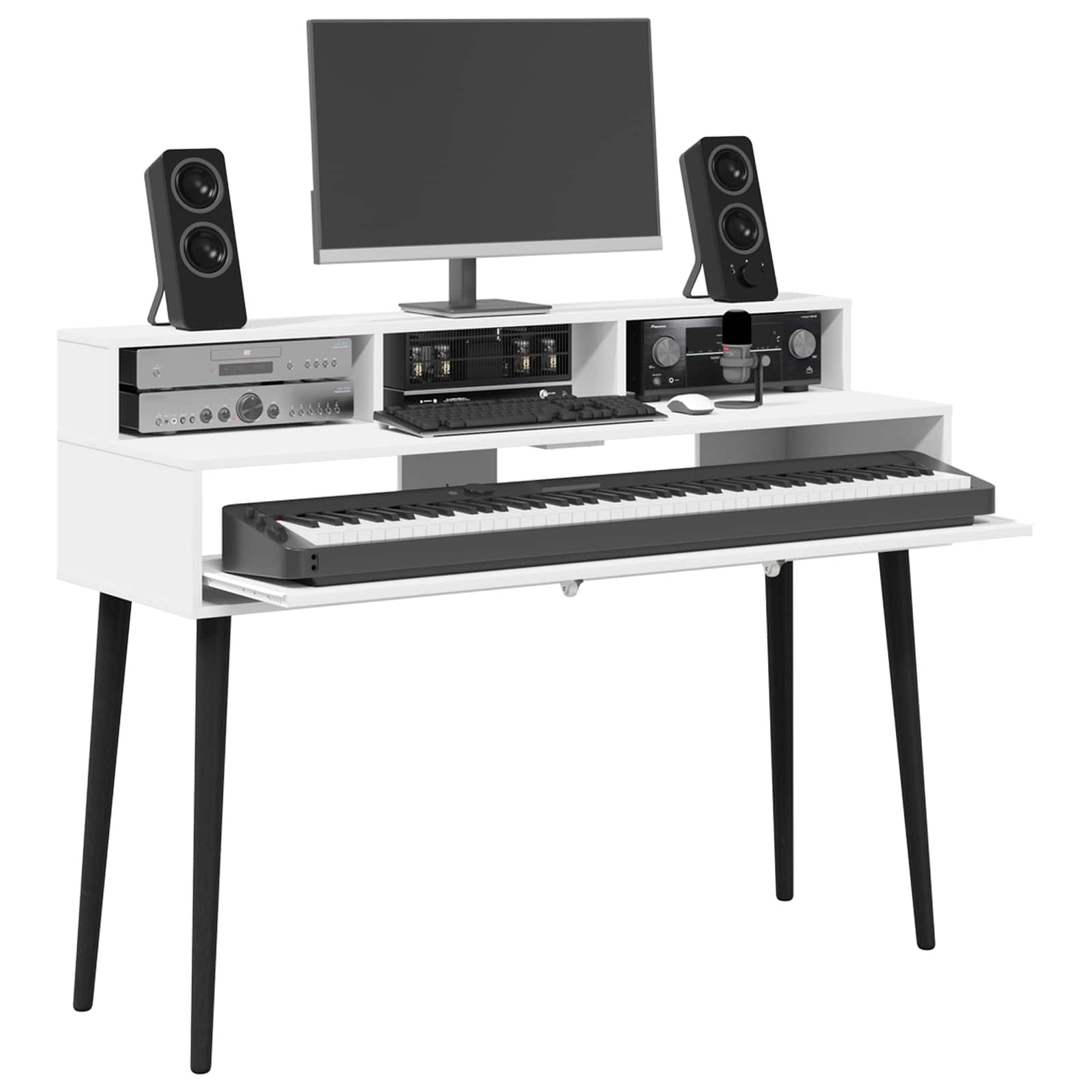 Studio radni stol Bijela 110 x 42,5 x 36 cm Konstruirano drvo