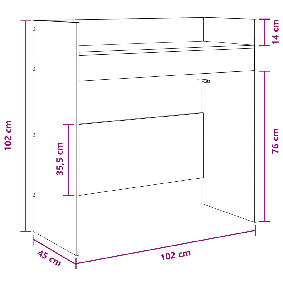 DJ stol Betonska siva 102 x 45 x 102 cm Konstruirano drvo