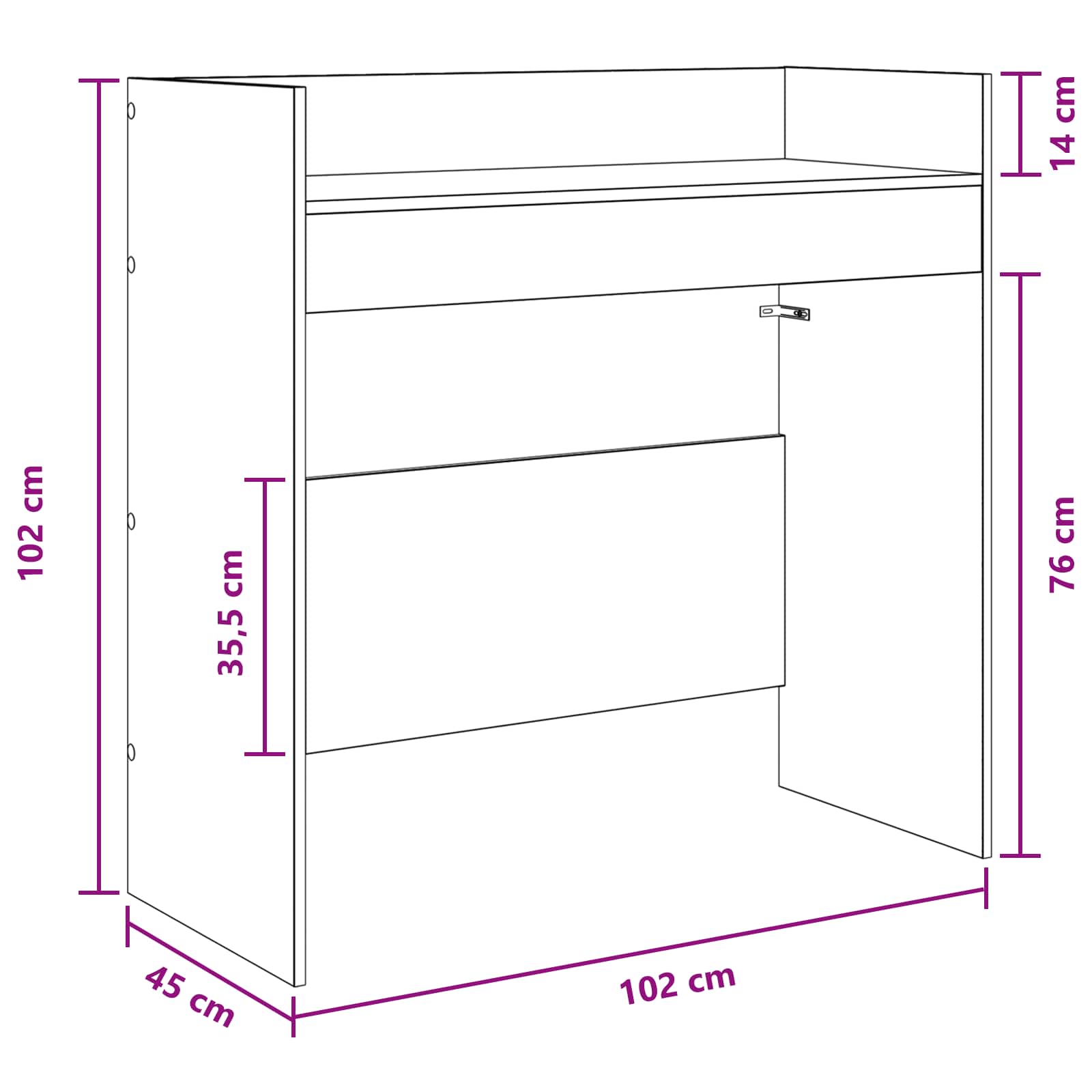 DJ stol Dimljeni hrast 102 x 45 x 102 cm Konstruirano drvo
