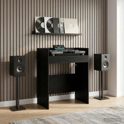 DJ stol Crni hrast 62 x 45 x 102 cm Konstruirano drvo