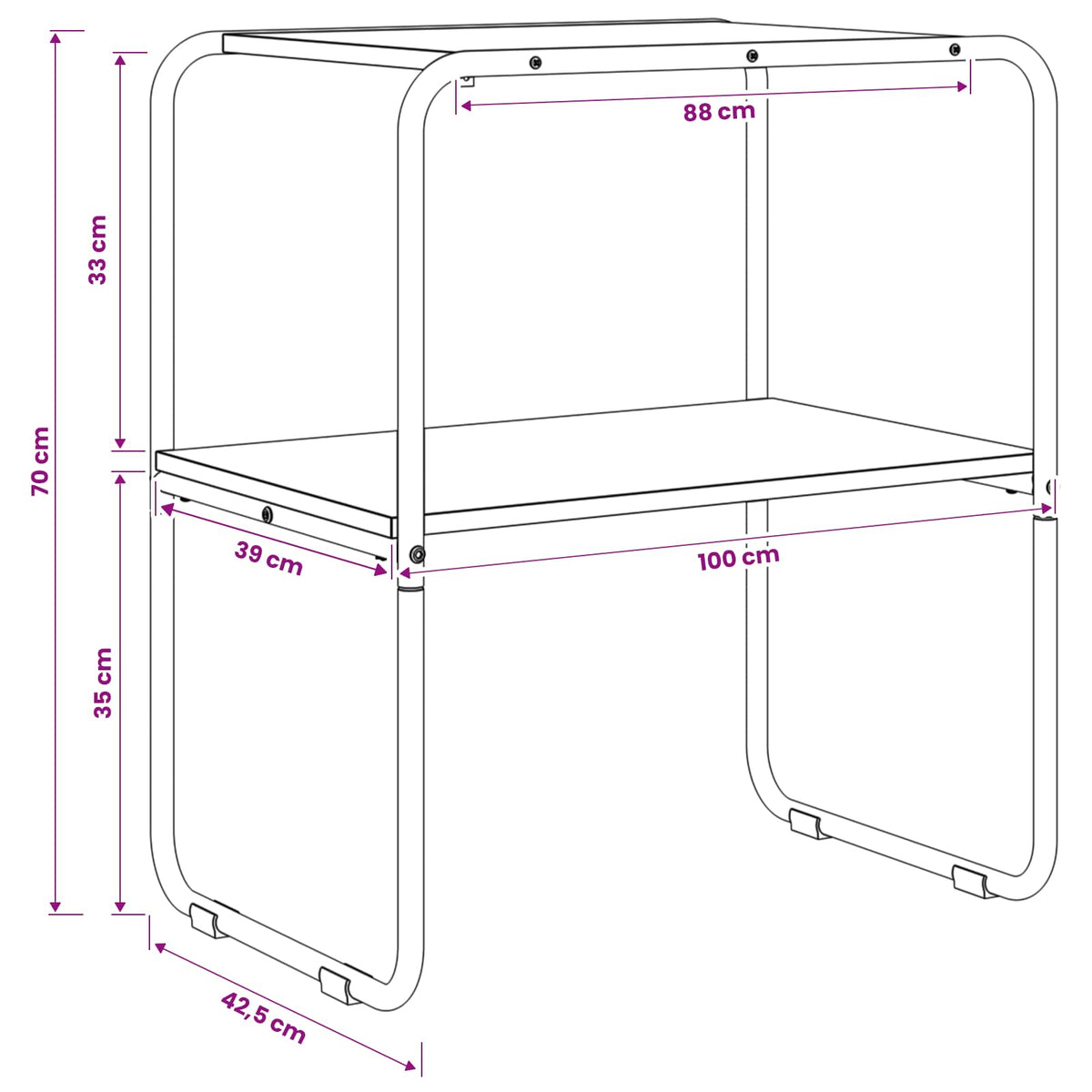 Konzolna stolica Crni hrast 100 x 42,5 x 70 cm