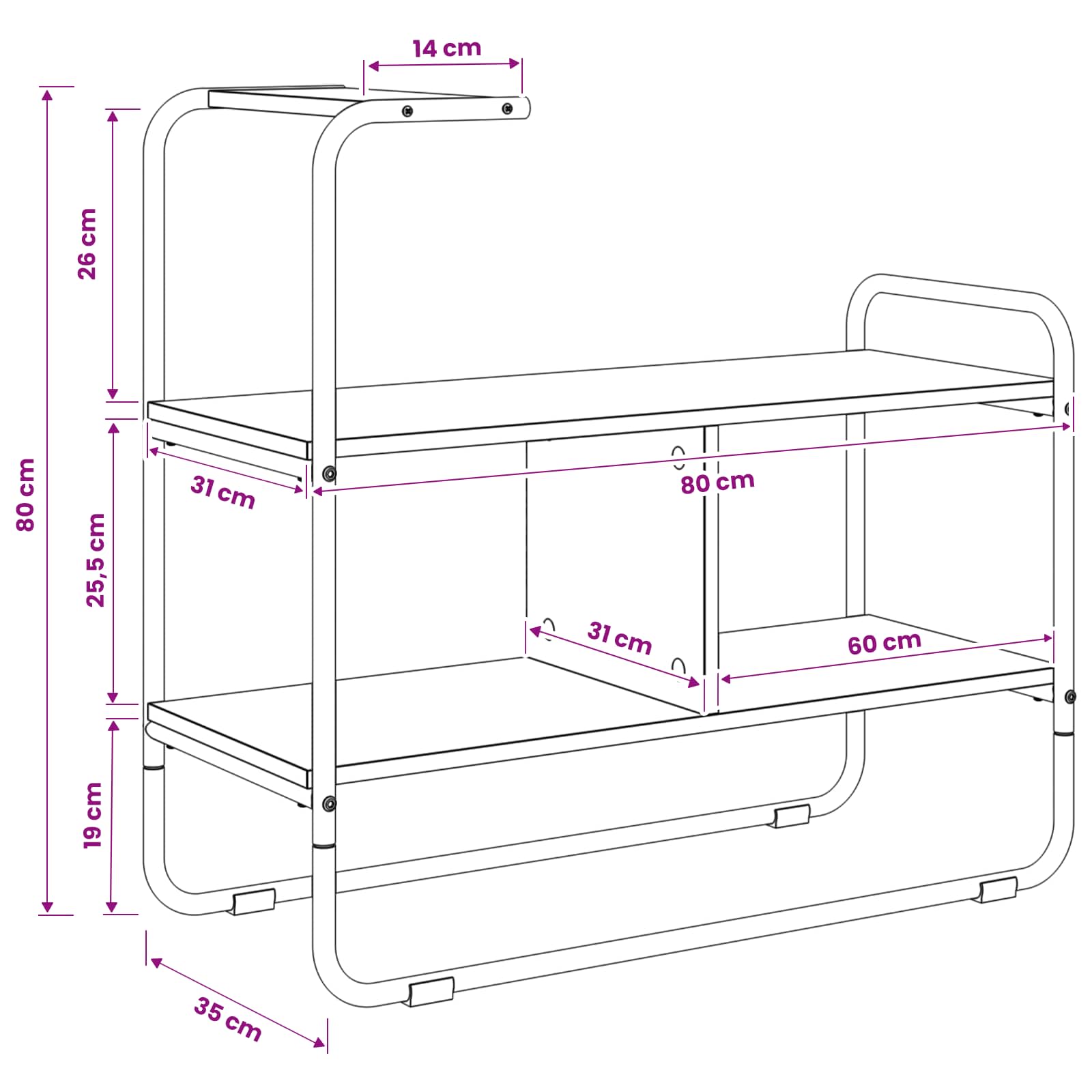 Konzolna stolica Hrast sonoma 80 x 35 x 75 cm Konstruirano drvo