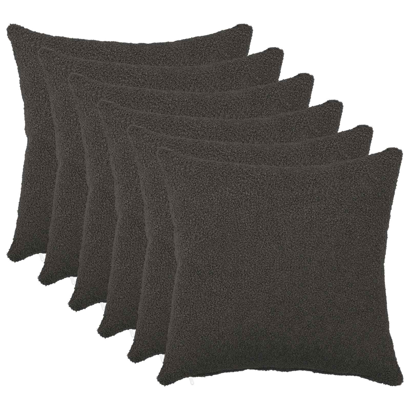 Presvlaka za jastuk 6 pcs HEERLEN Tamnosiva 30 x 30 cm Bouclé
