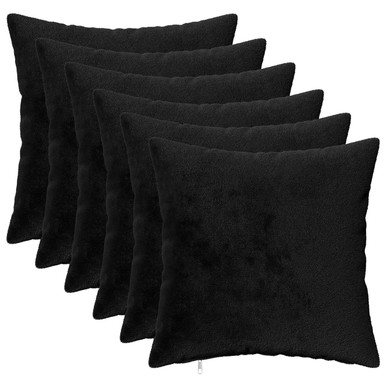 Presvlaka za jastuk 6 pcs HEERLEN Crna 35 x 35 cm Flanel