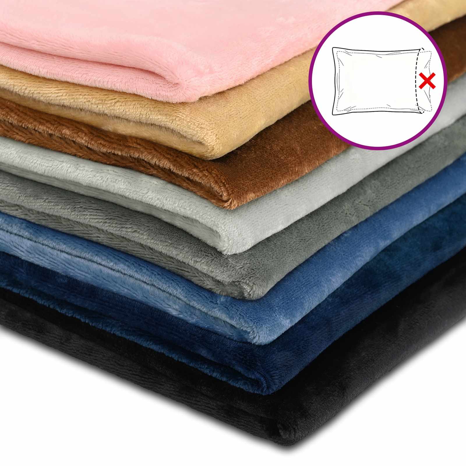 Presvlaka za jastuk 6 pcs HEERLEN Crna 35 x 35 cm Flanel