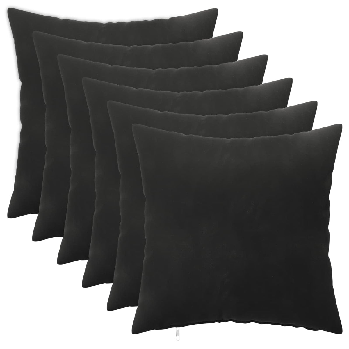 Presvlaka za jastuk 6 pcs HEERLEN Crna 40 x 40 cm Baršun