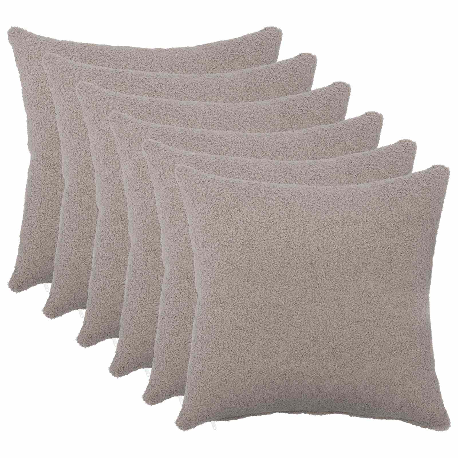 Presvlaka za jastuk 6 pcs HEERLEN Svjetlosiva 40 x 40 cm Bouclé