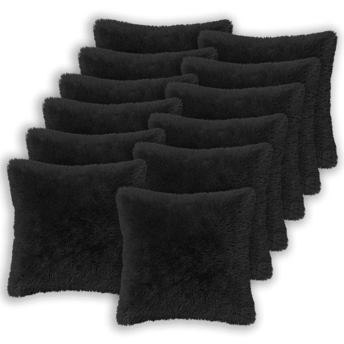 Presvlaka za jastuk 12 pcs HEERLEN Crna 40 x 40 cm PV flis