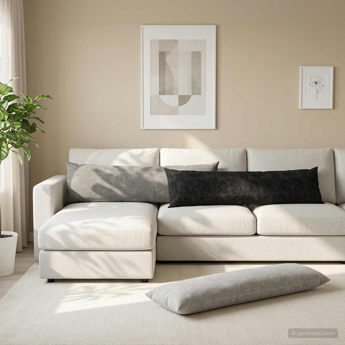 Jastuk za bacanje 2 kom. HEERLEN Svjetlosiva 40 x 145 cm