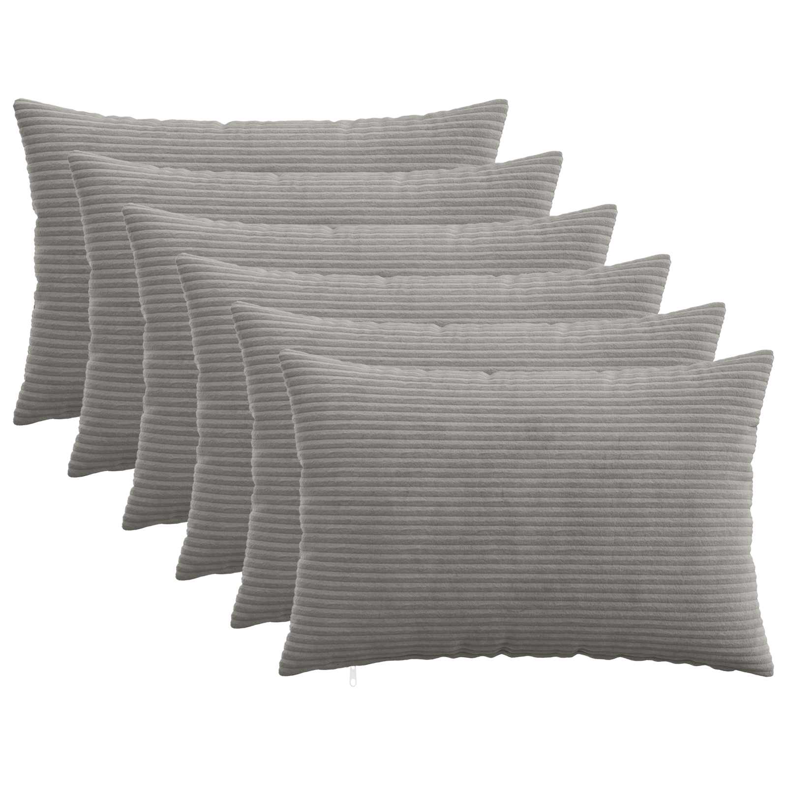 Presvlaka za jastuk 6 pcs HEERLEN Svjetlosiva 40 x 60 cm Kord
